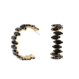 Crystal Gem Hoop Earrings